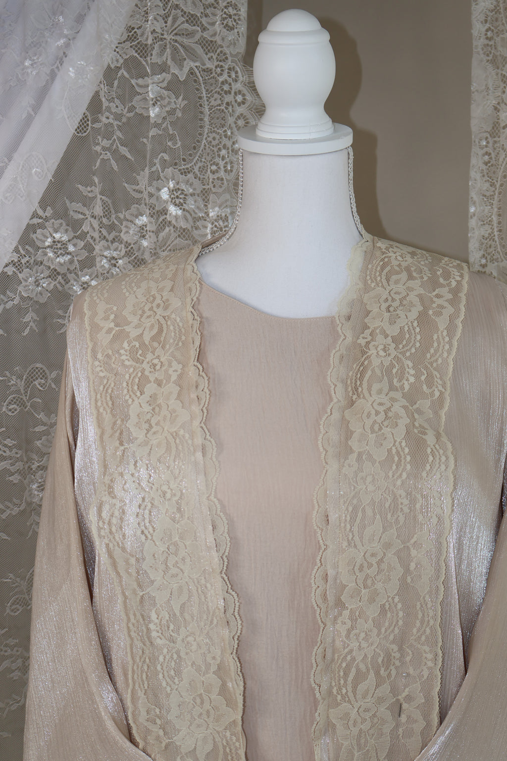 The Dentelle Abaya- beige