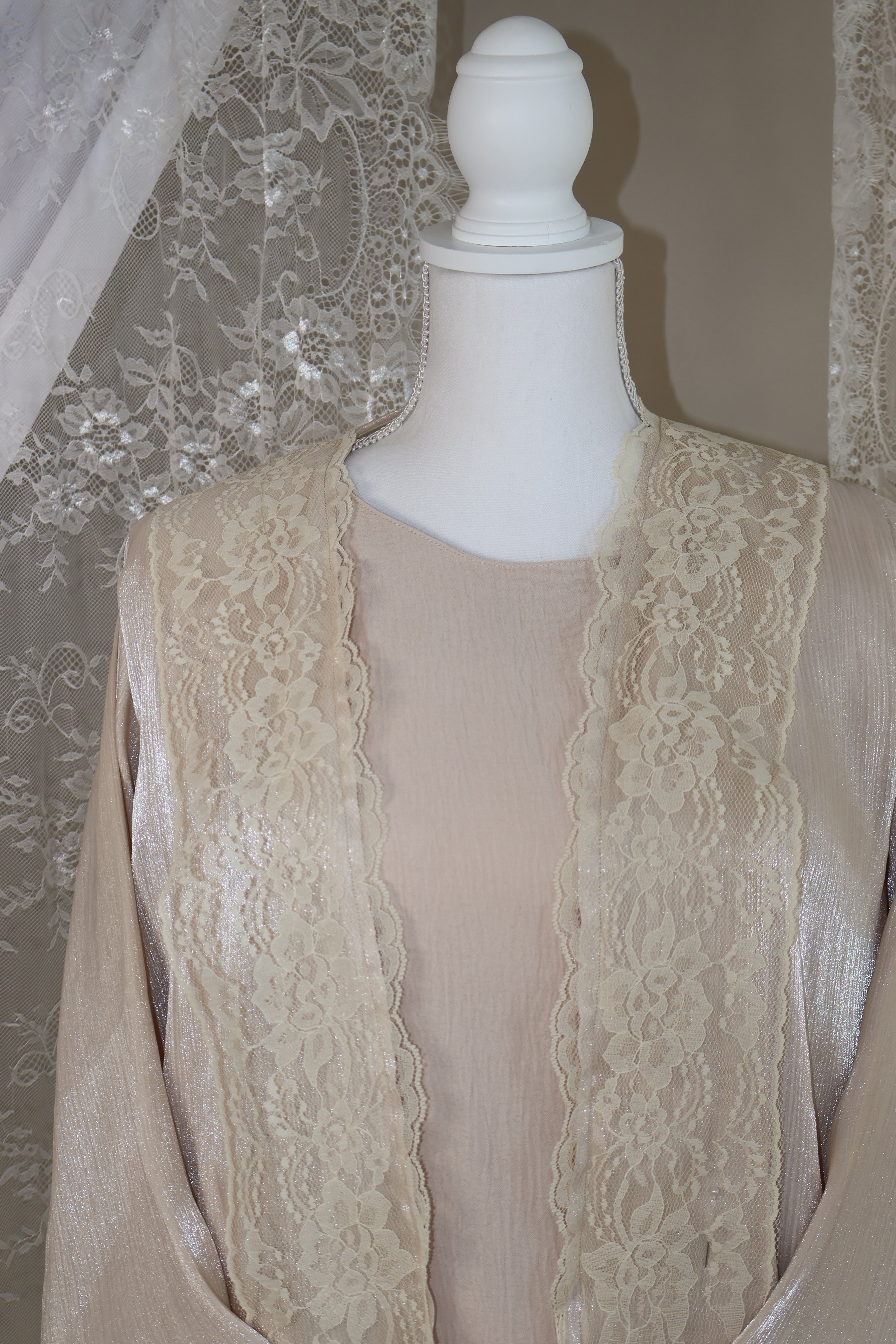 The Dentelle Abaya- beige