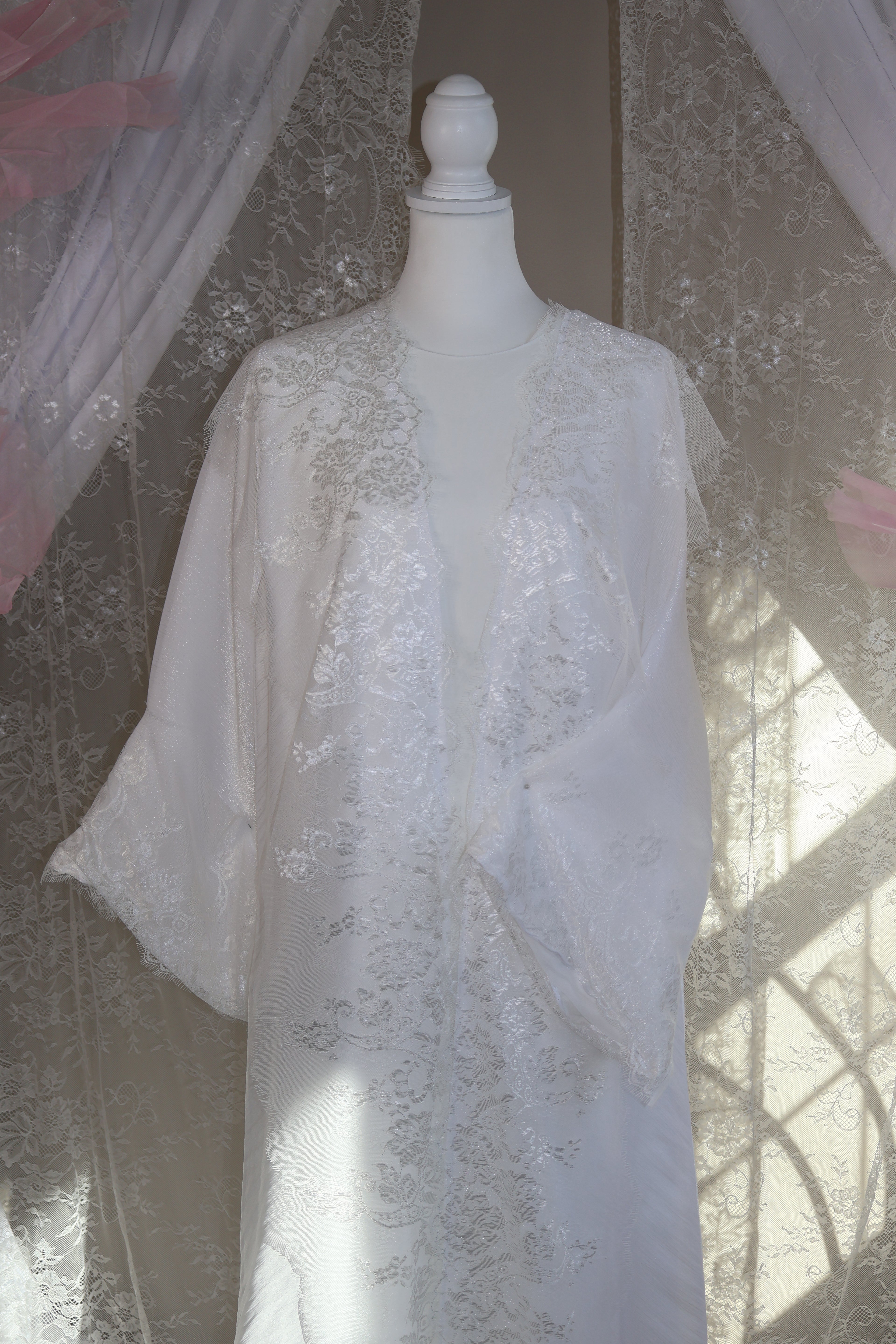 The Dentelle Abaya- white