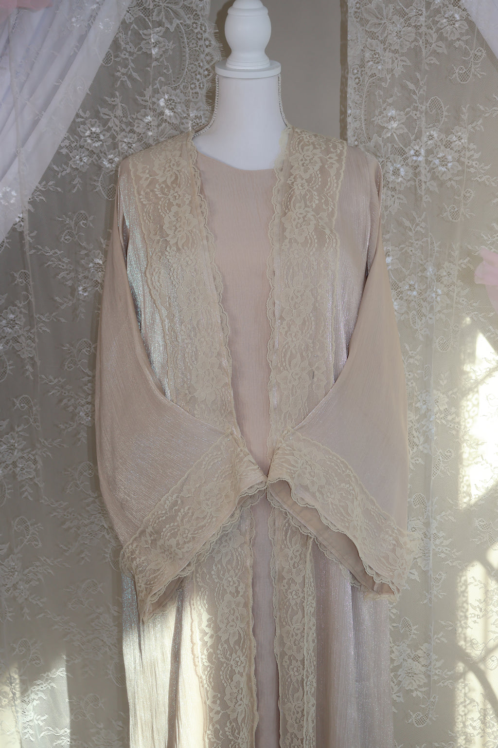 The Dentelle Abaya- beige