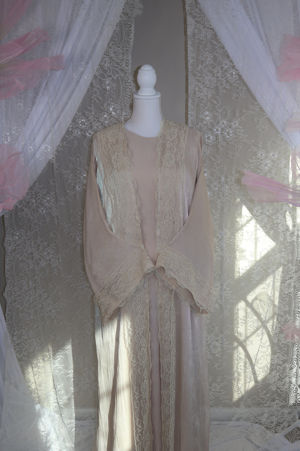 The Dentelle Abaya- beige