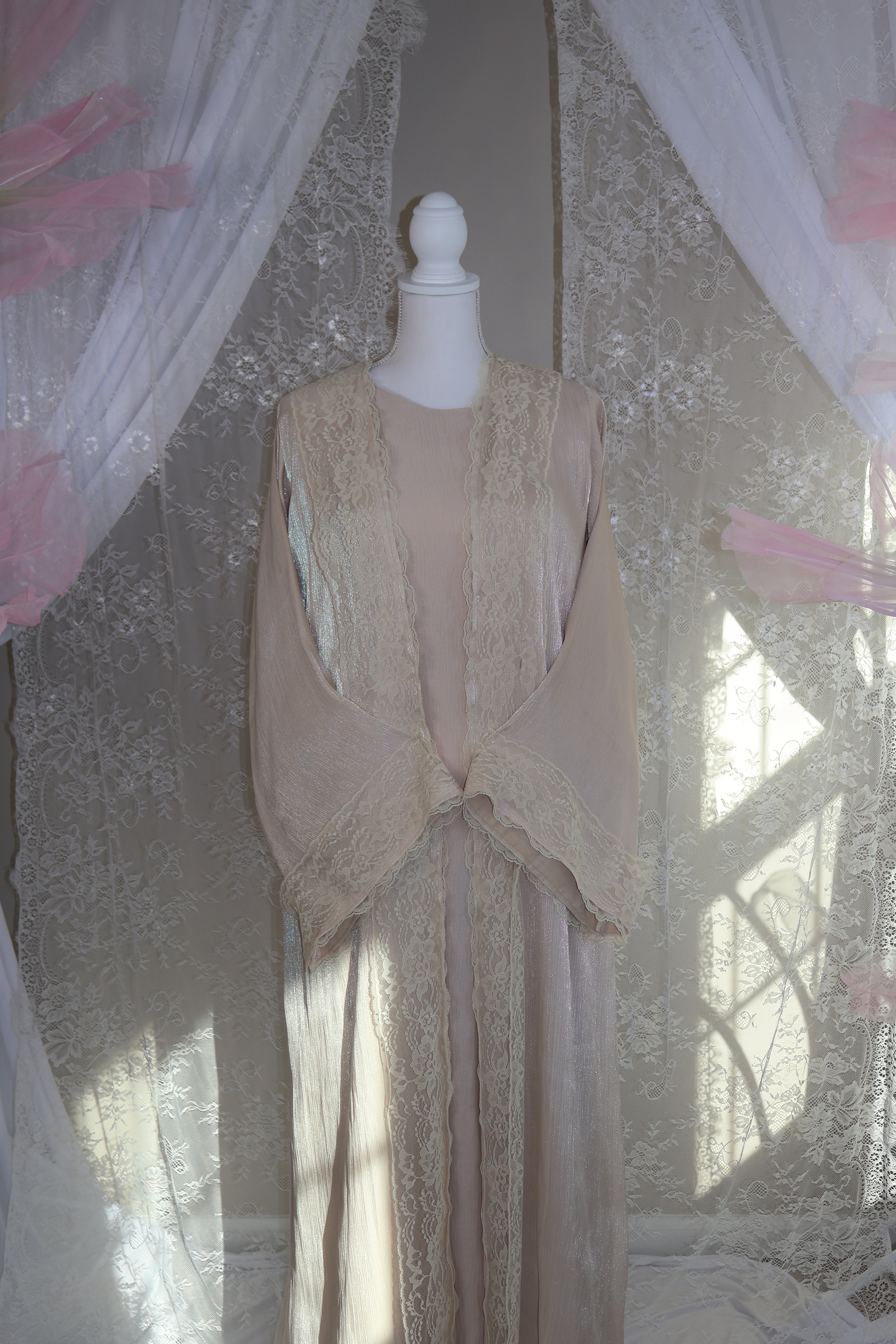 The Dentelle Abaya- beige