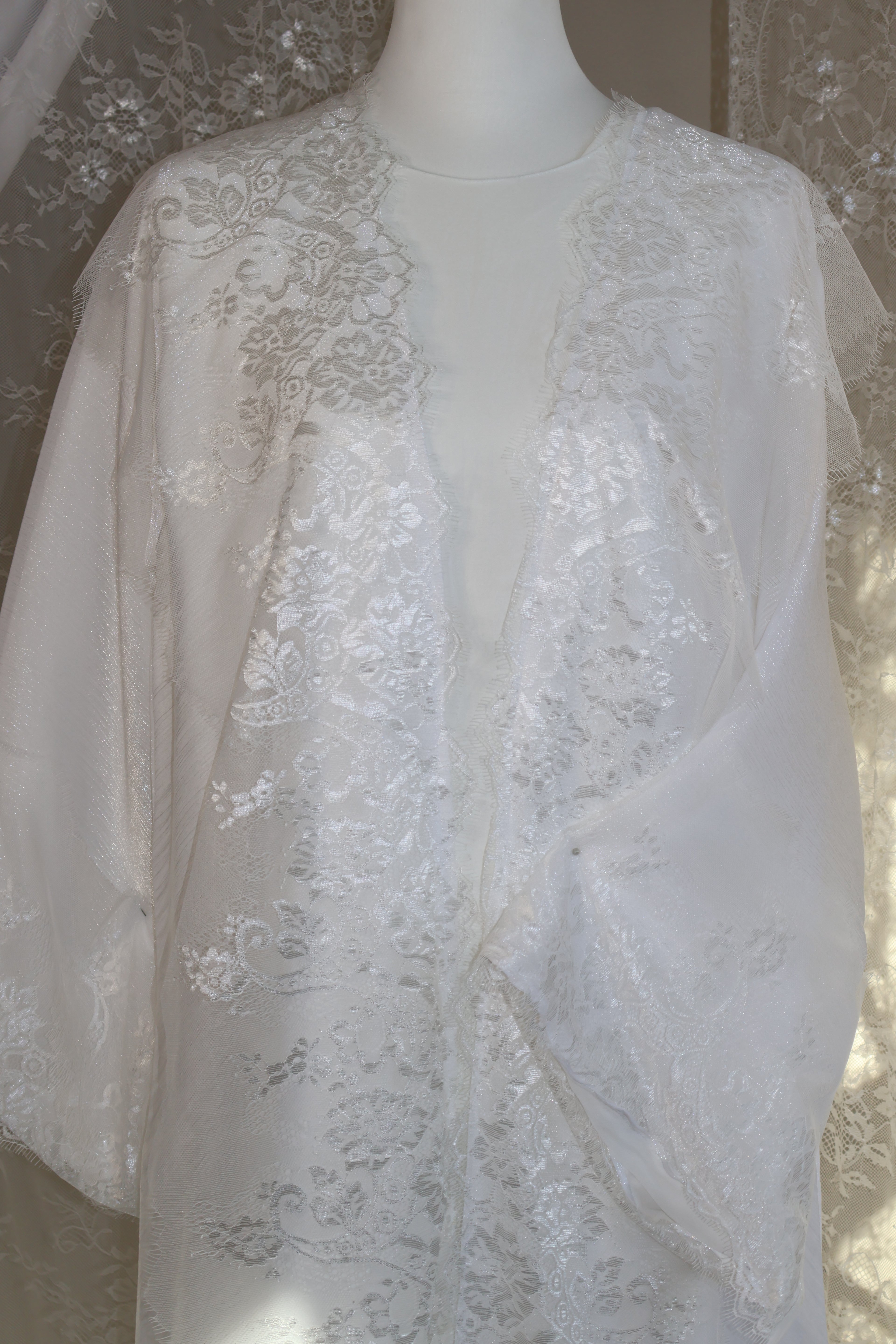 The Dentelle Abaya- white