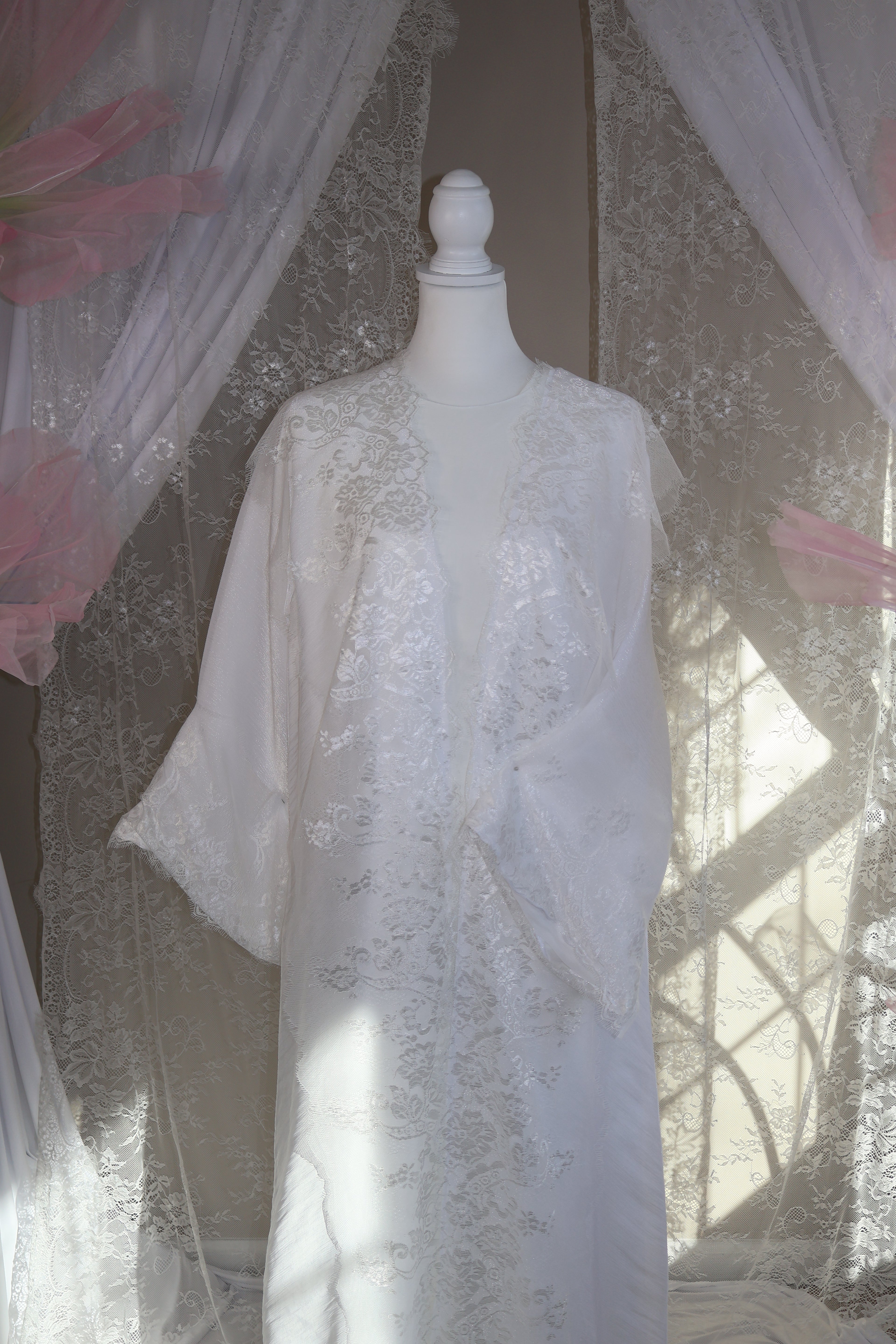 The Dentelle Abaya- white