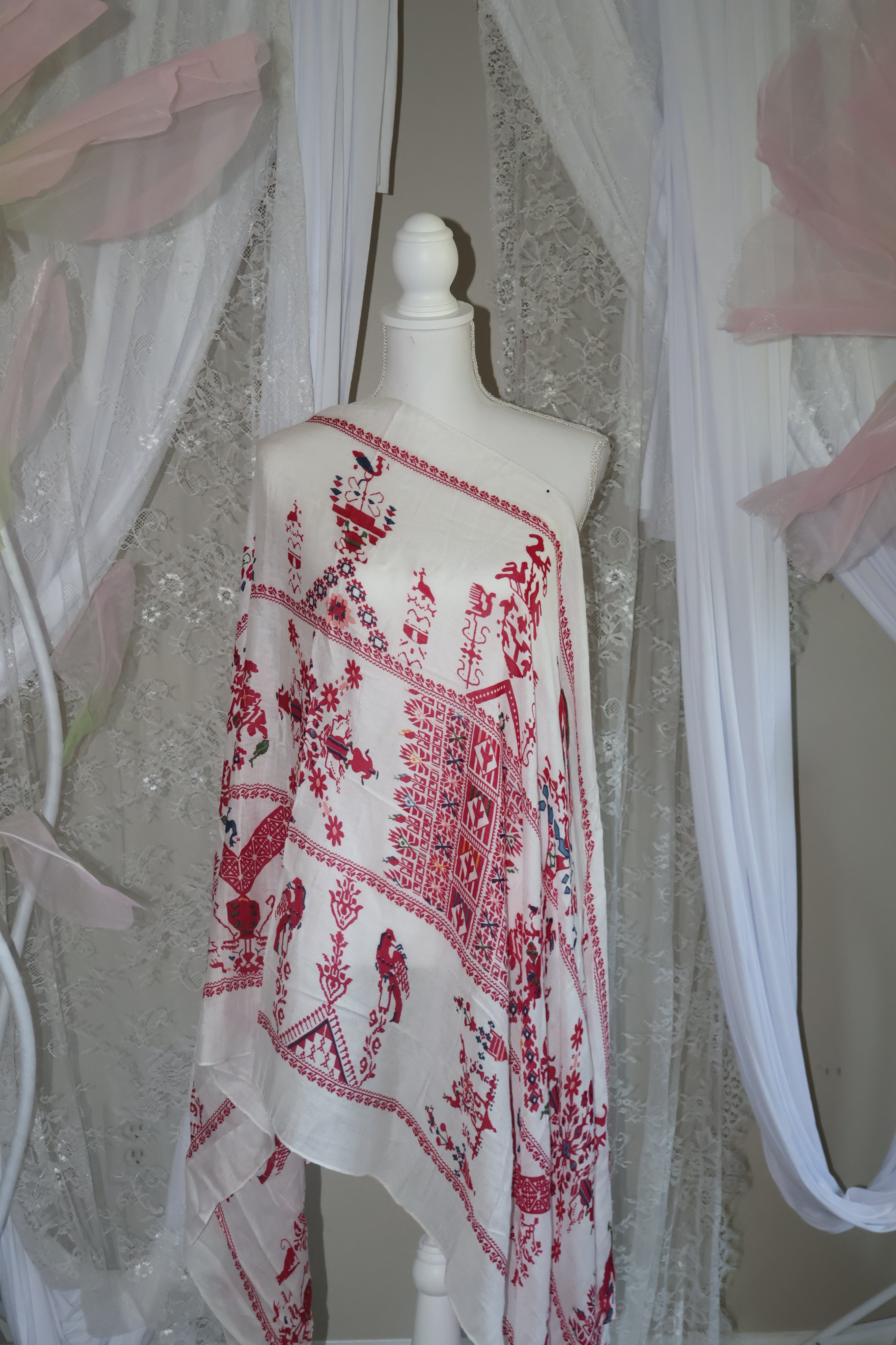 Red Floral - Printed Modal Hijab