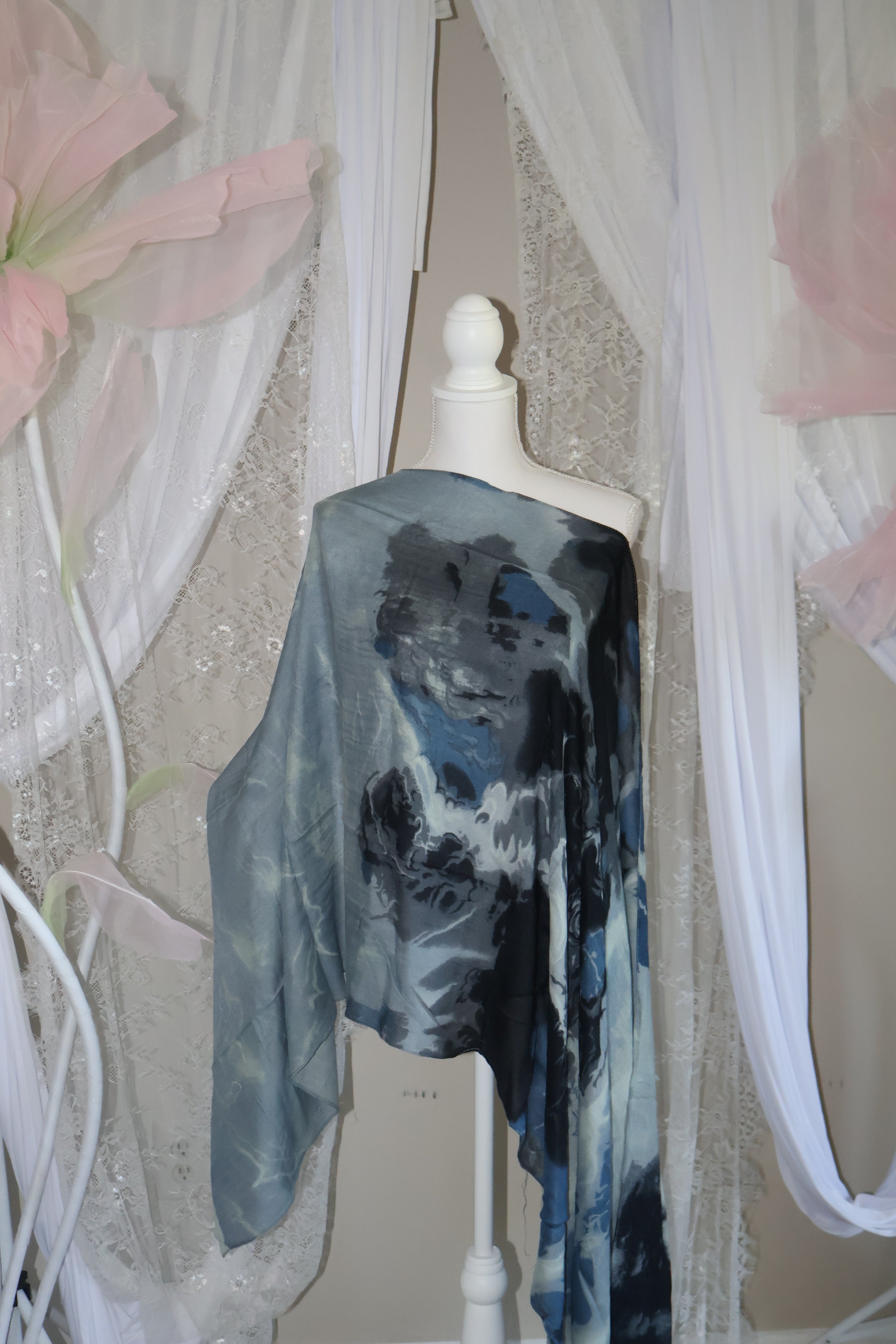 Blue/ Grey Marble - Printed Modal Hijab