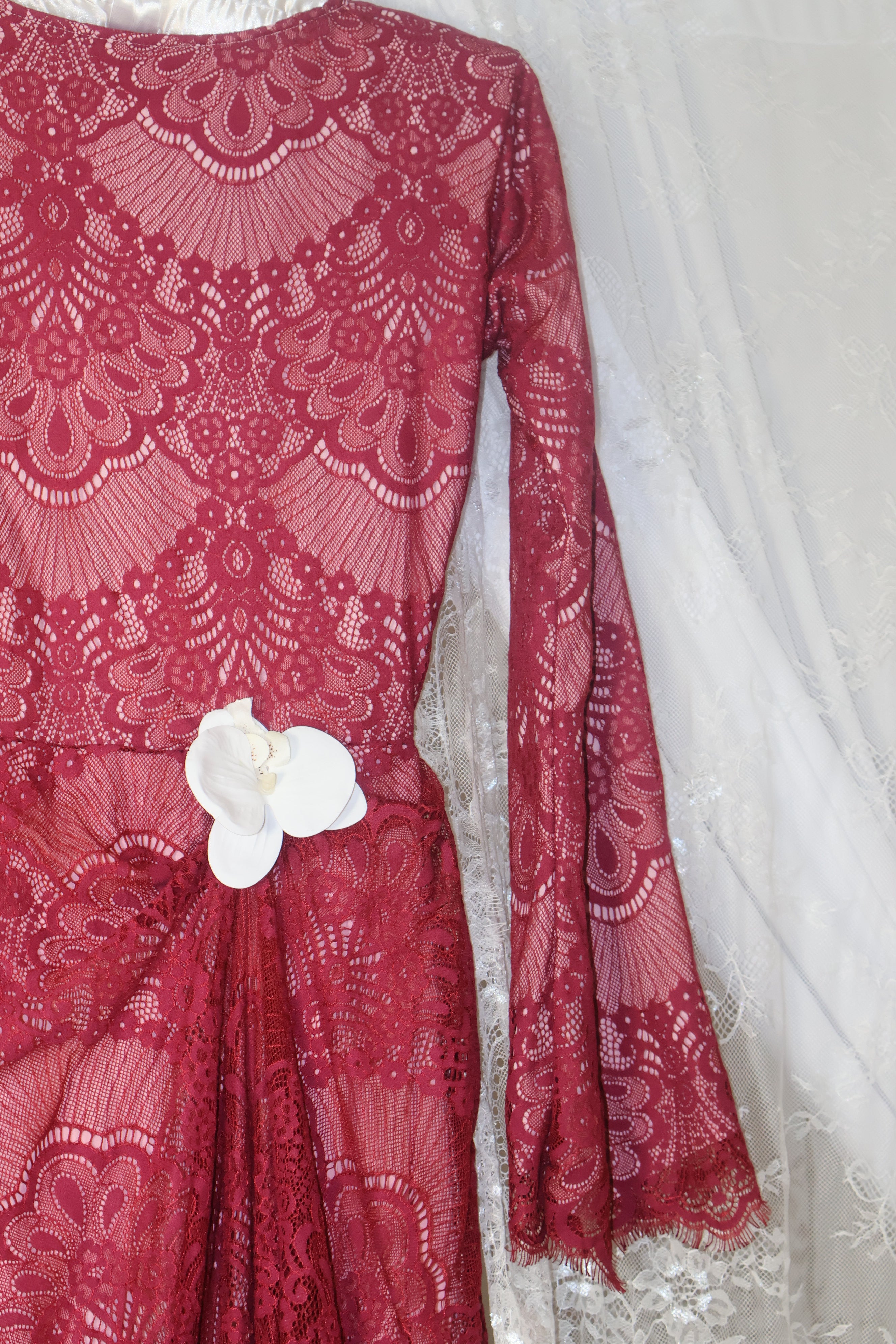 Dahlia Lace dress- wine