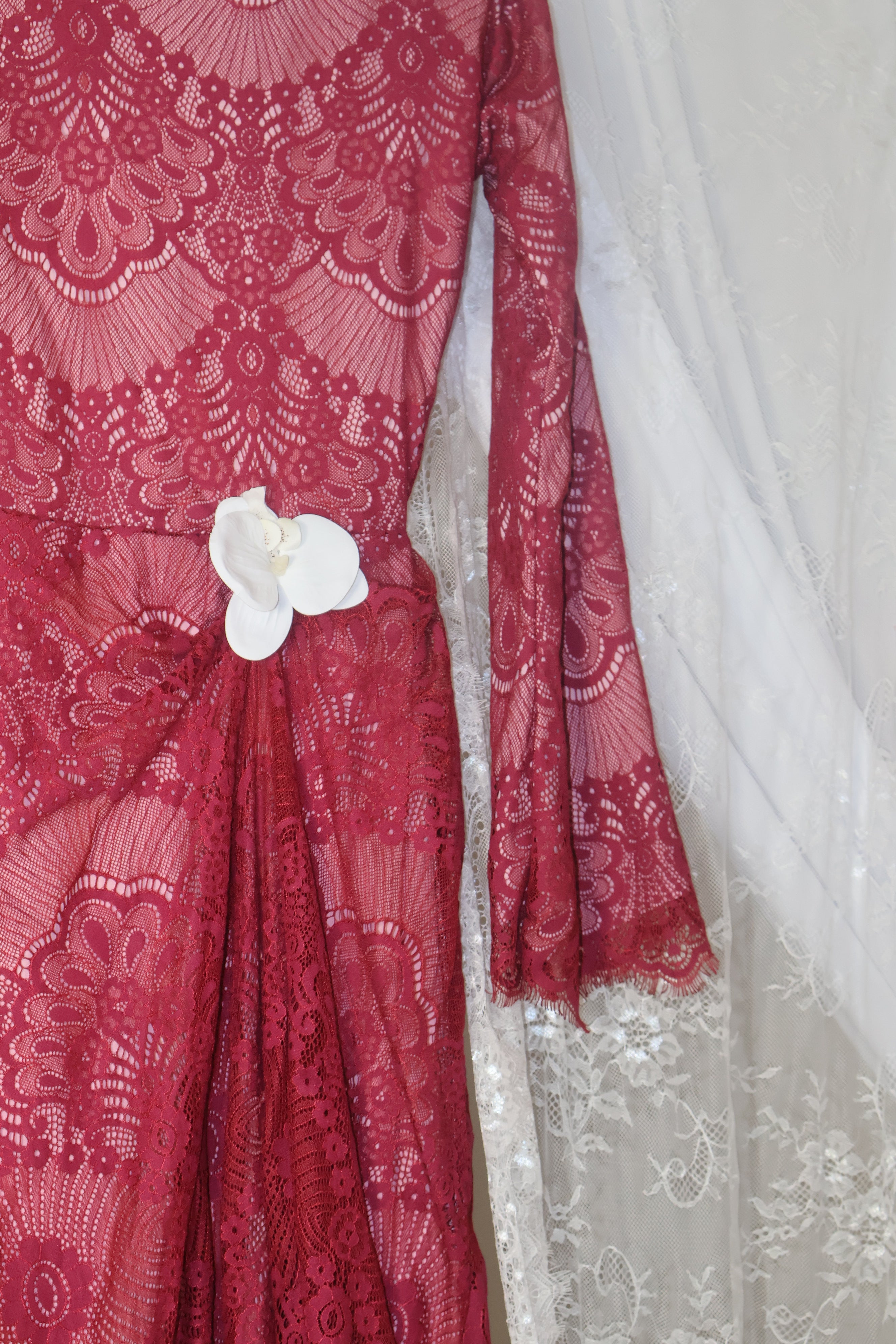 Dahlia Lace dress- wine