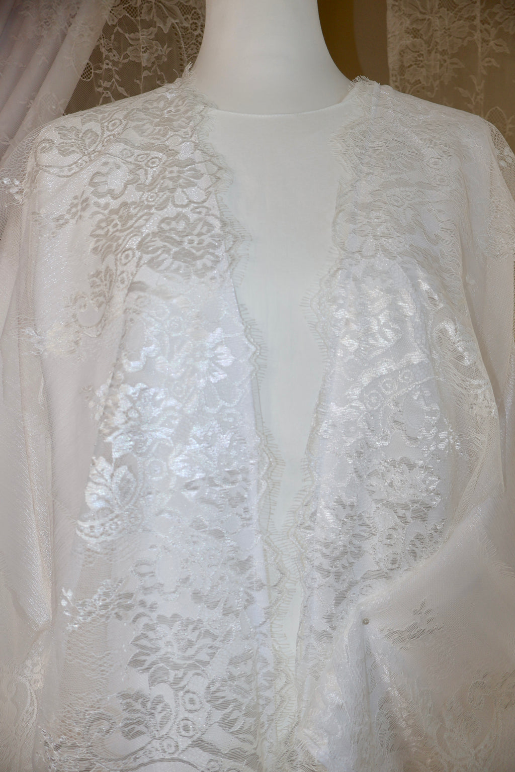 The Dentelle Abaya- white