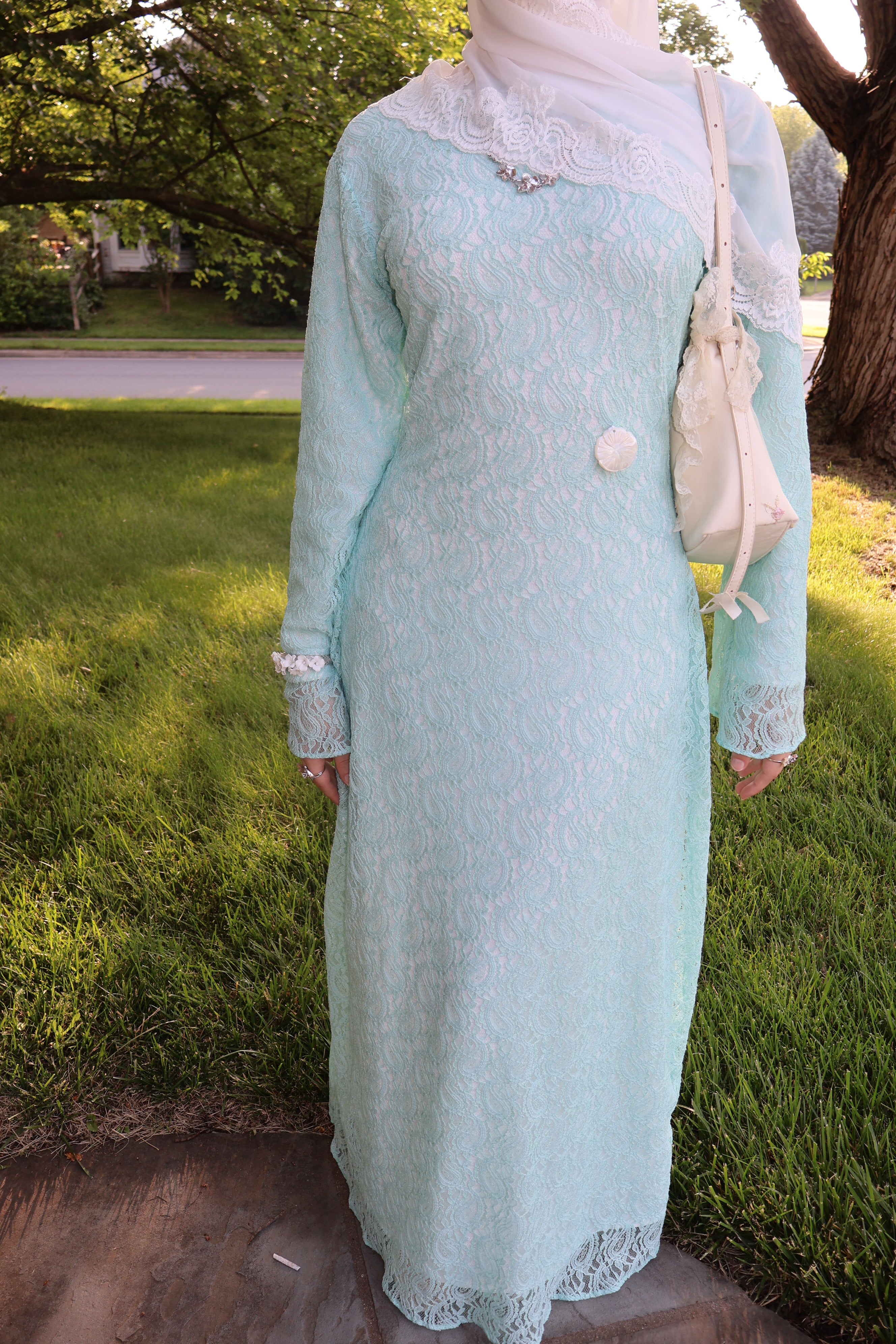 Lace Beach Dress- Teal