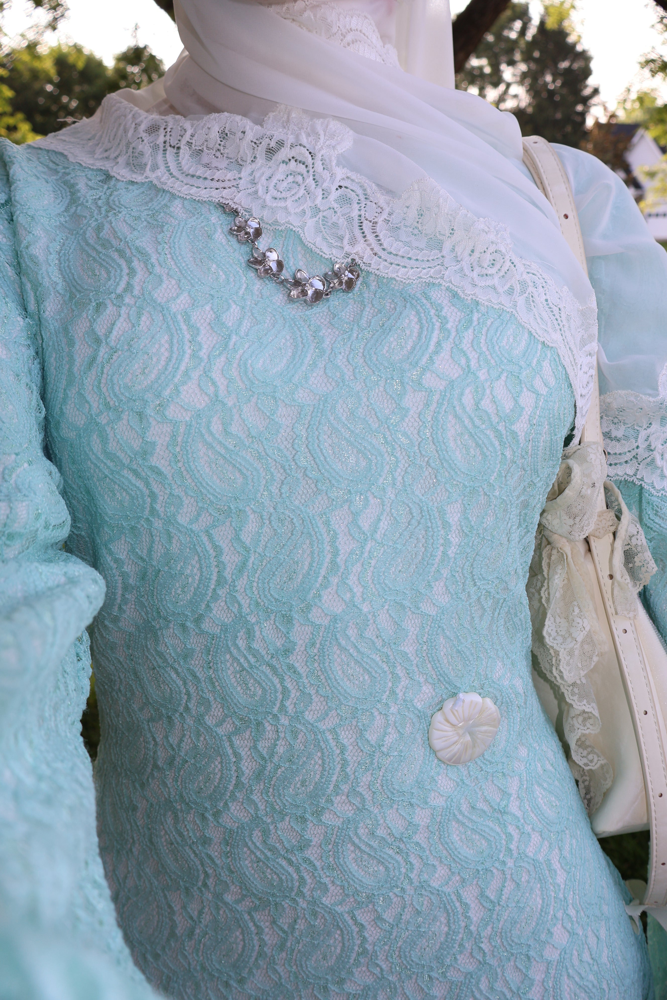 Lace Beach Dress- Teal
