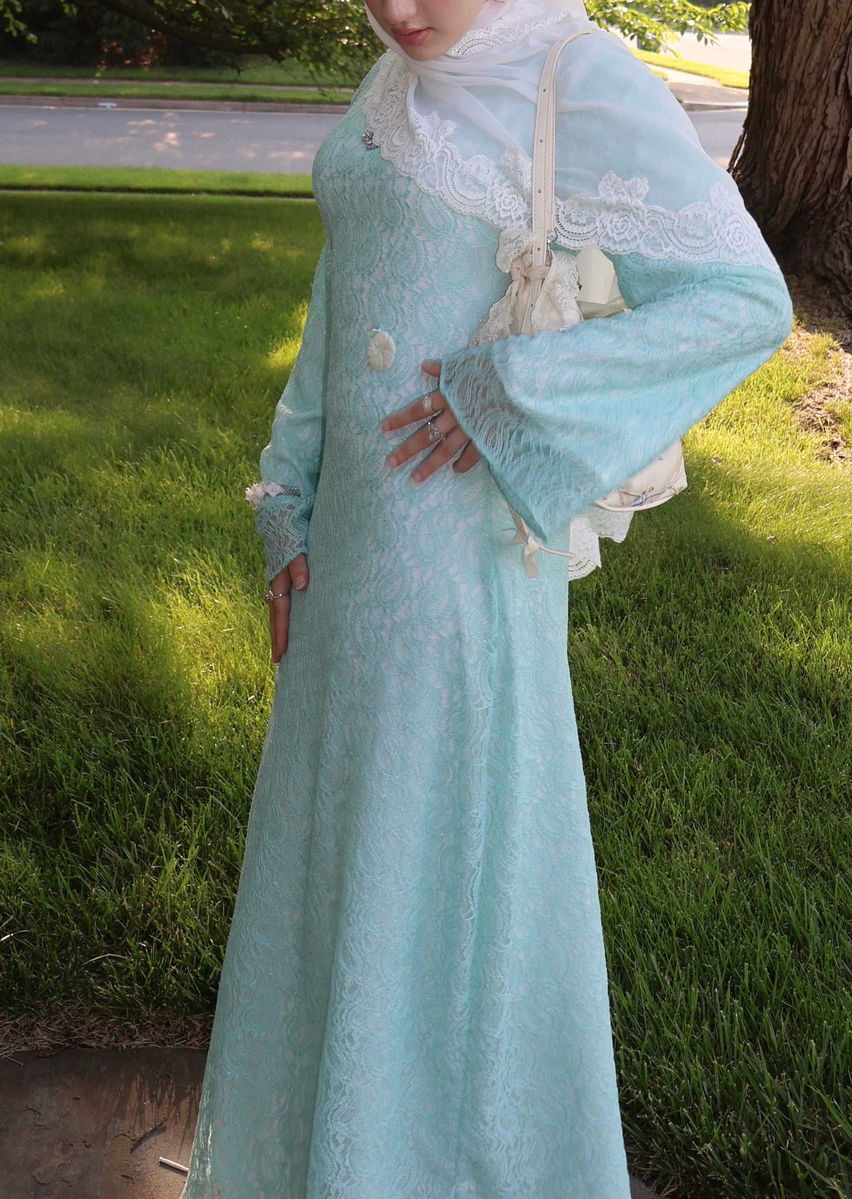 Lace Beach Dress- Teal