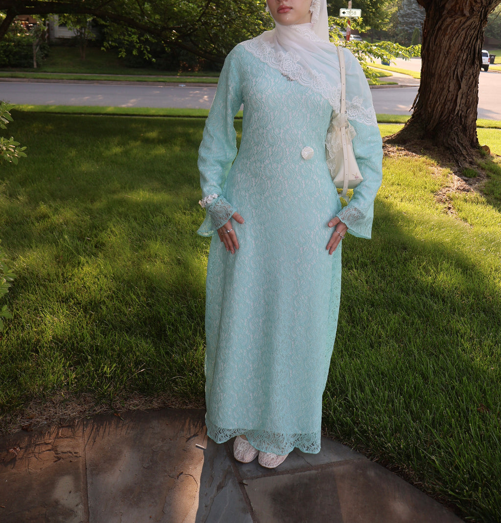 Lace Beach Dress- Teal