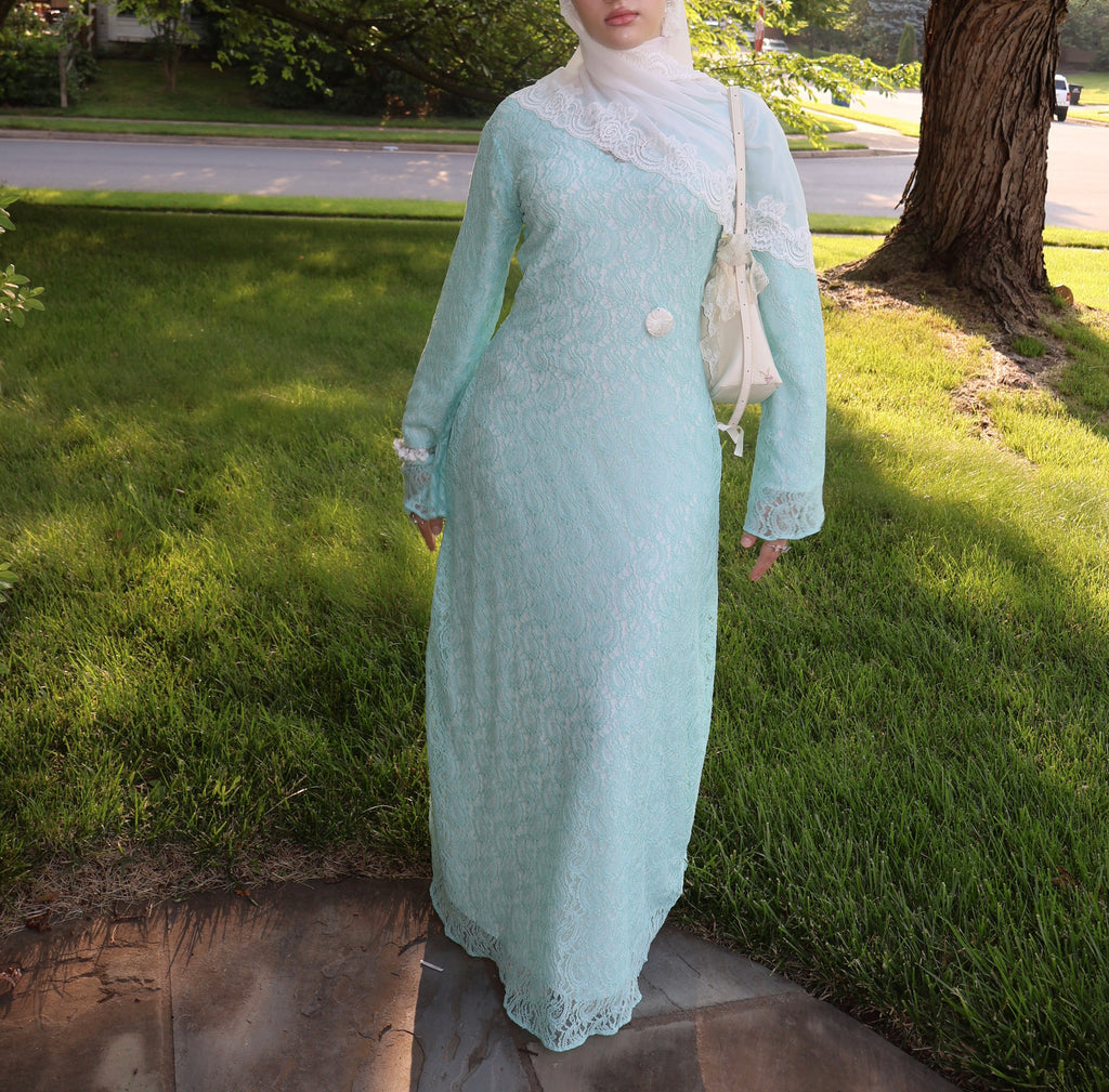 Lace Beach Dress- Teal