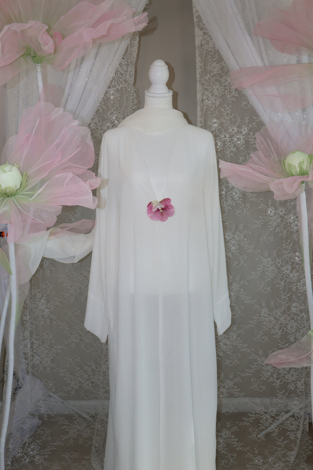 Orchid Abaya- White
