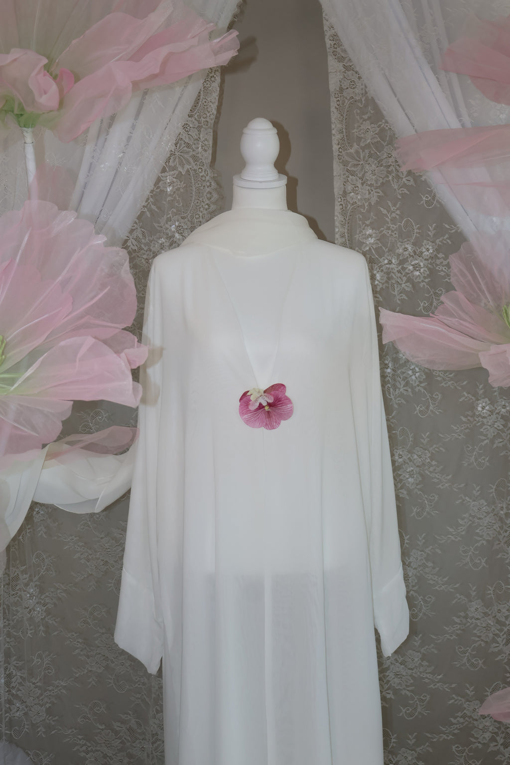 Orchid Abaya- White