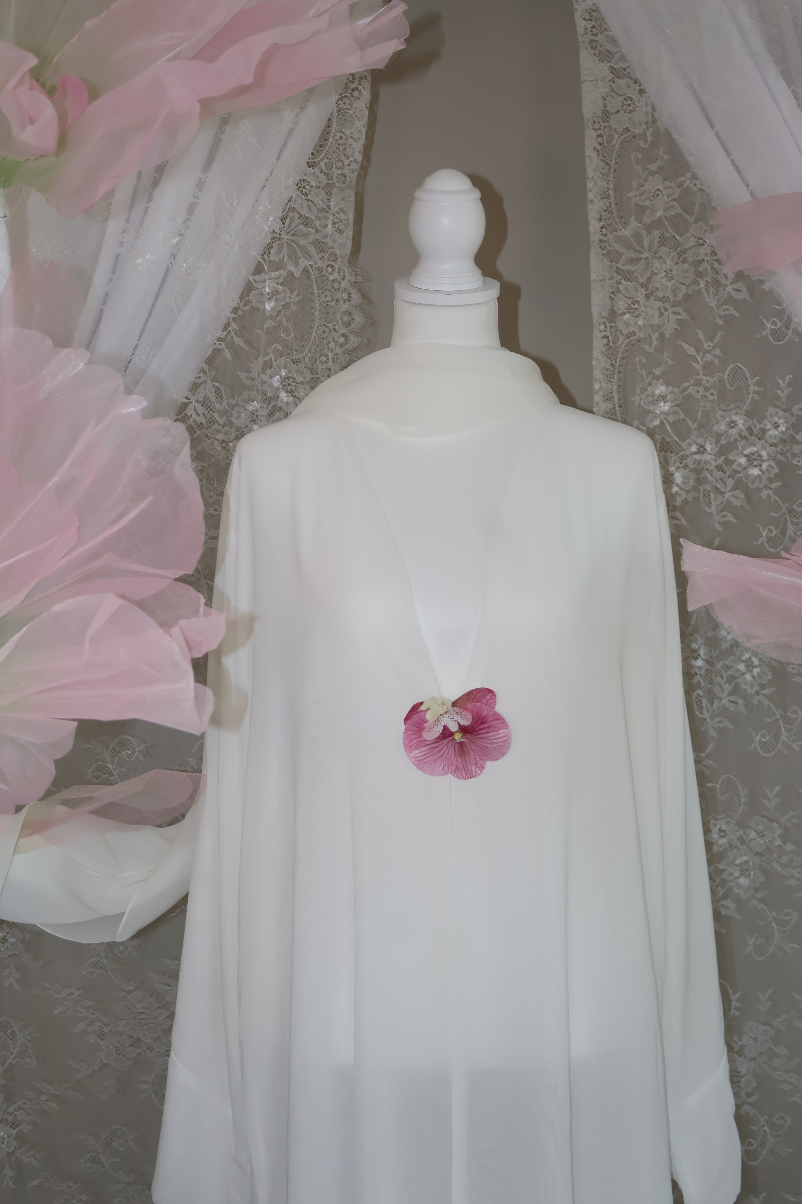 Orchid Abaya- White