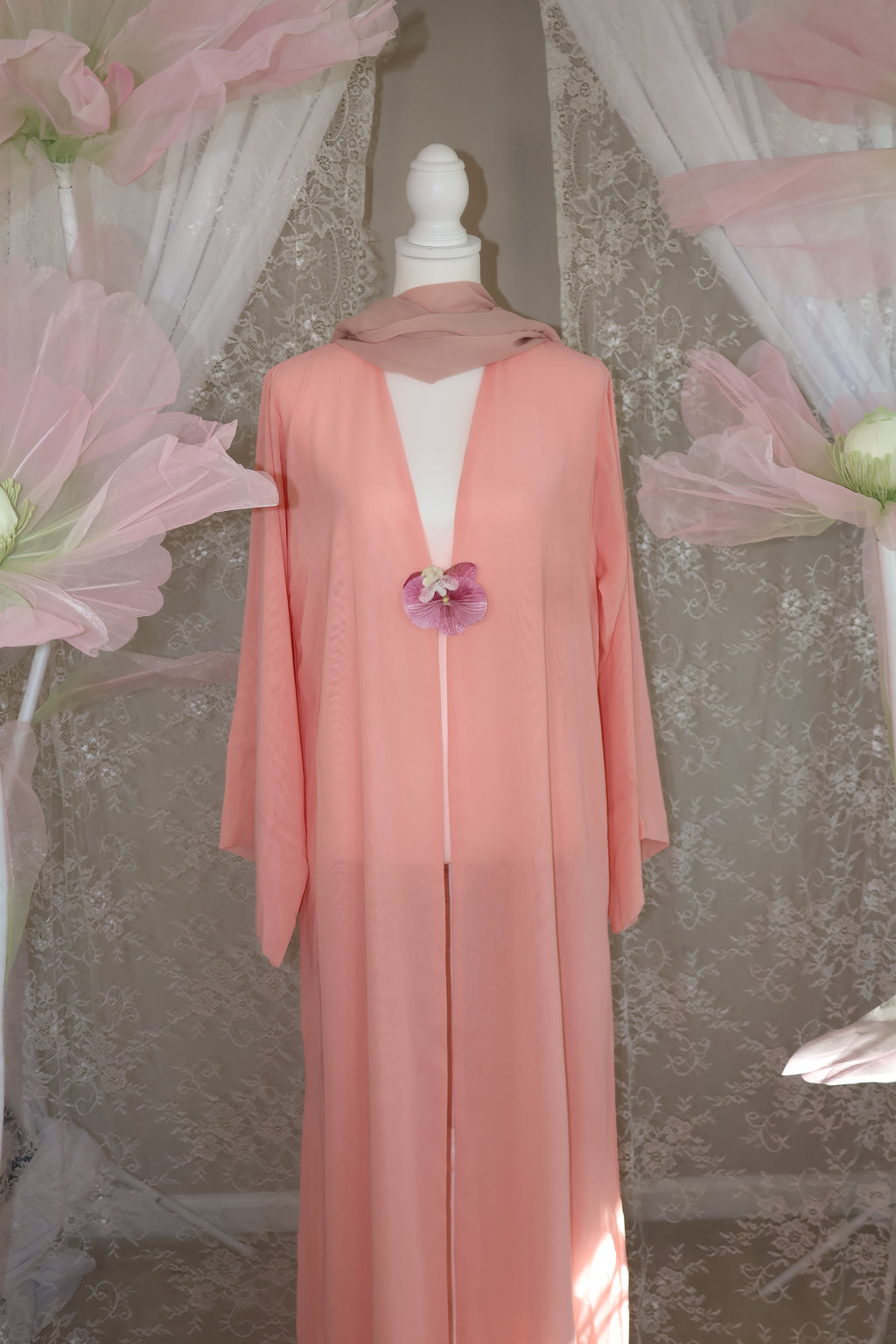 Orchid Abaya- Coral