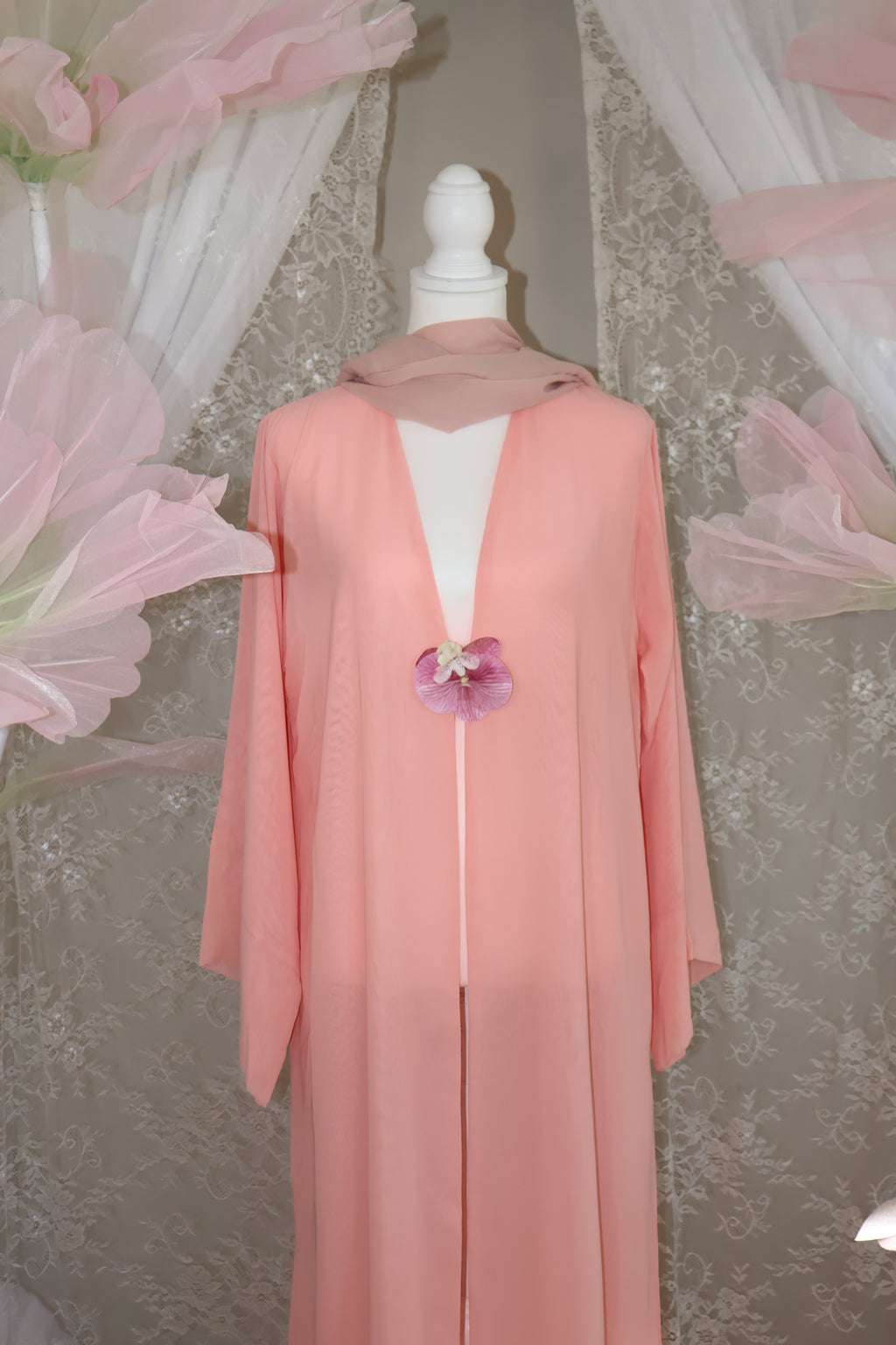 Orchid Abaya- Coral