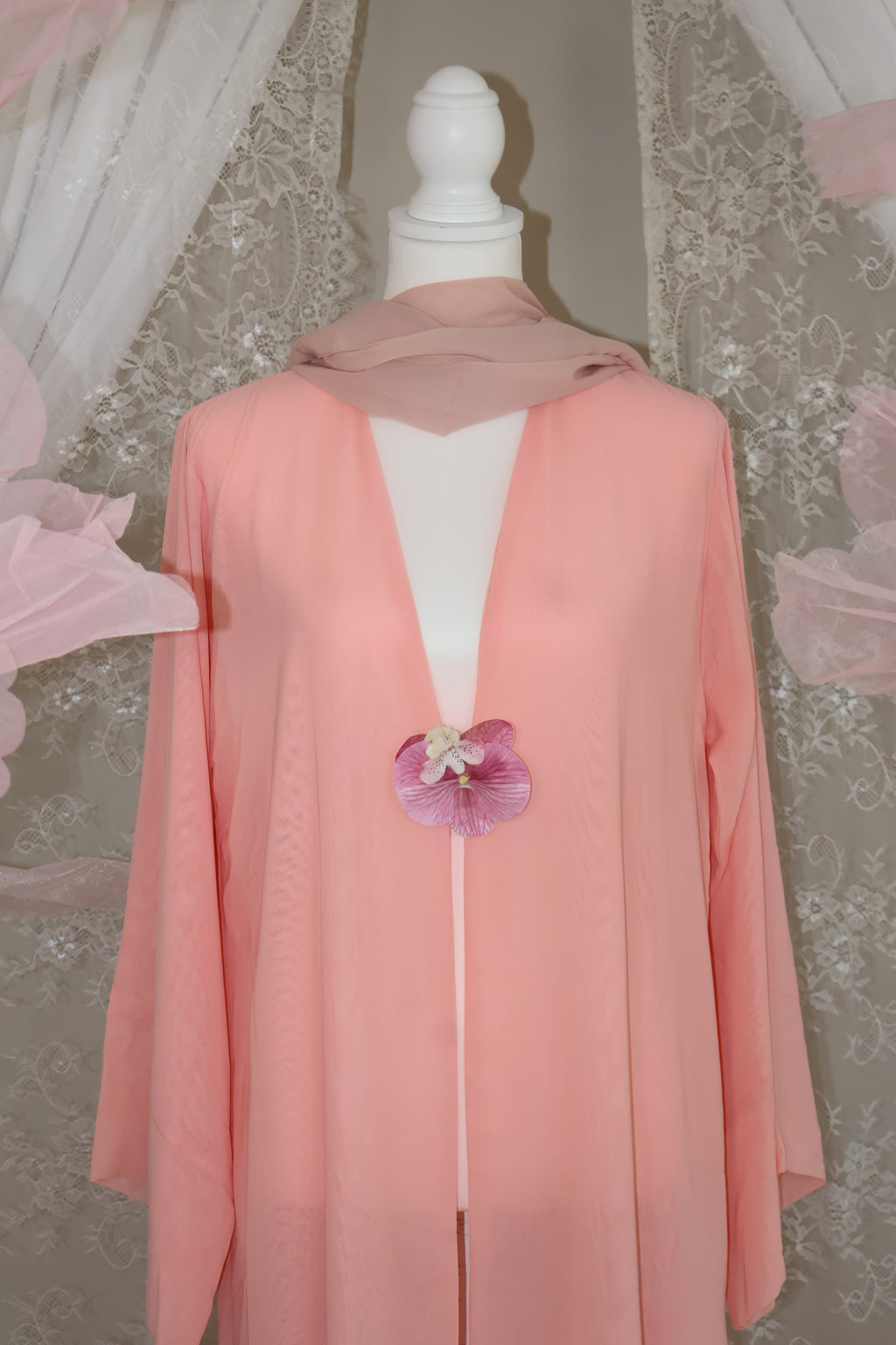 Orchid Abaya- Coral