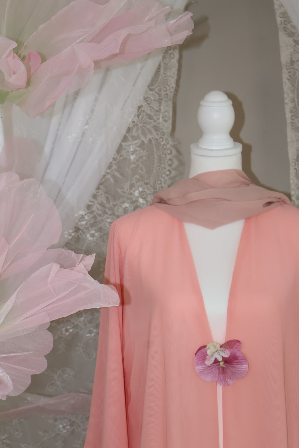 Orchid Abaya- Coral