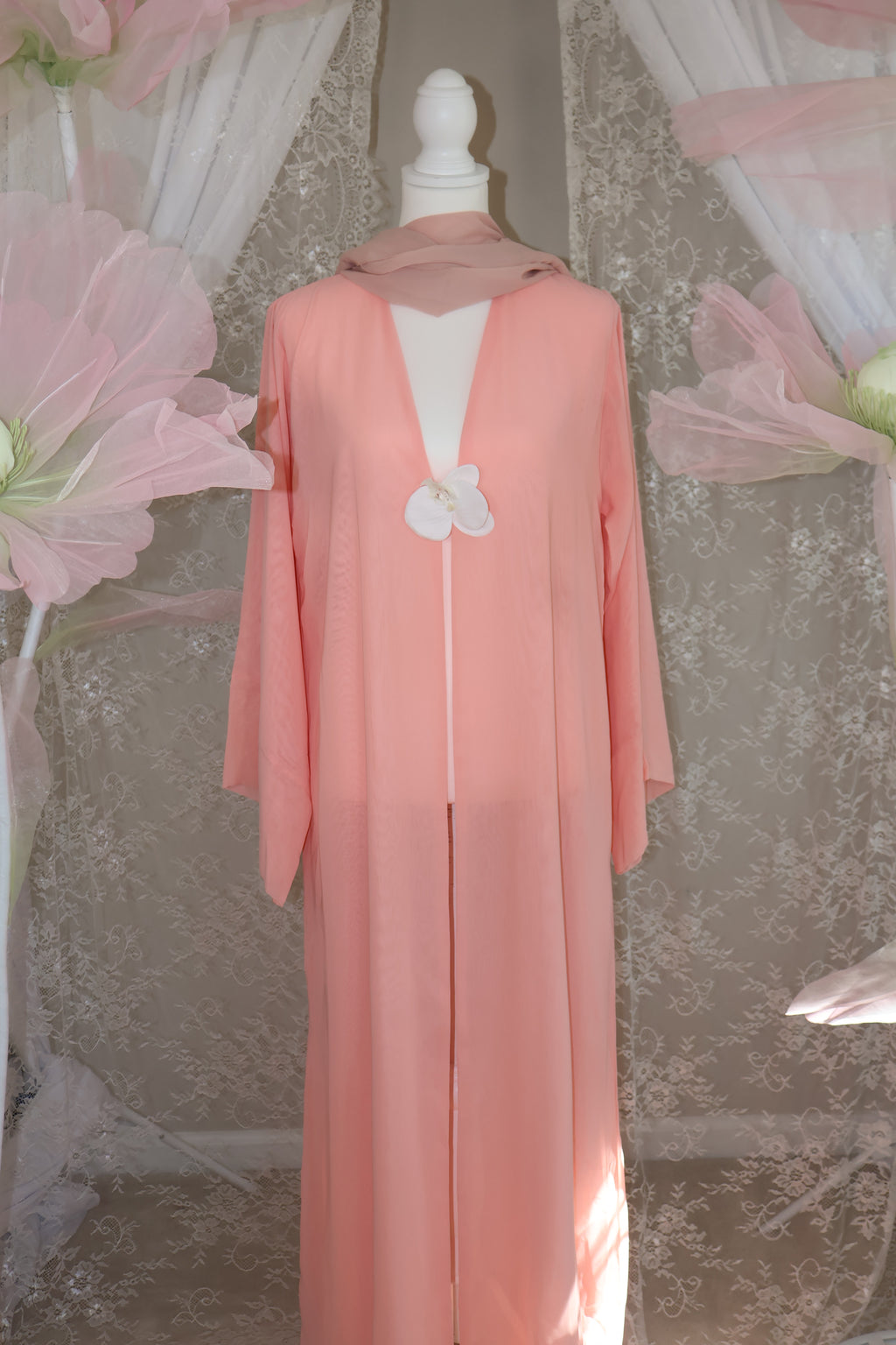 Orchid Abaya- Coral