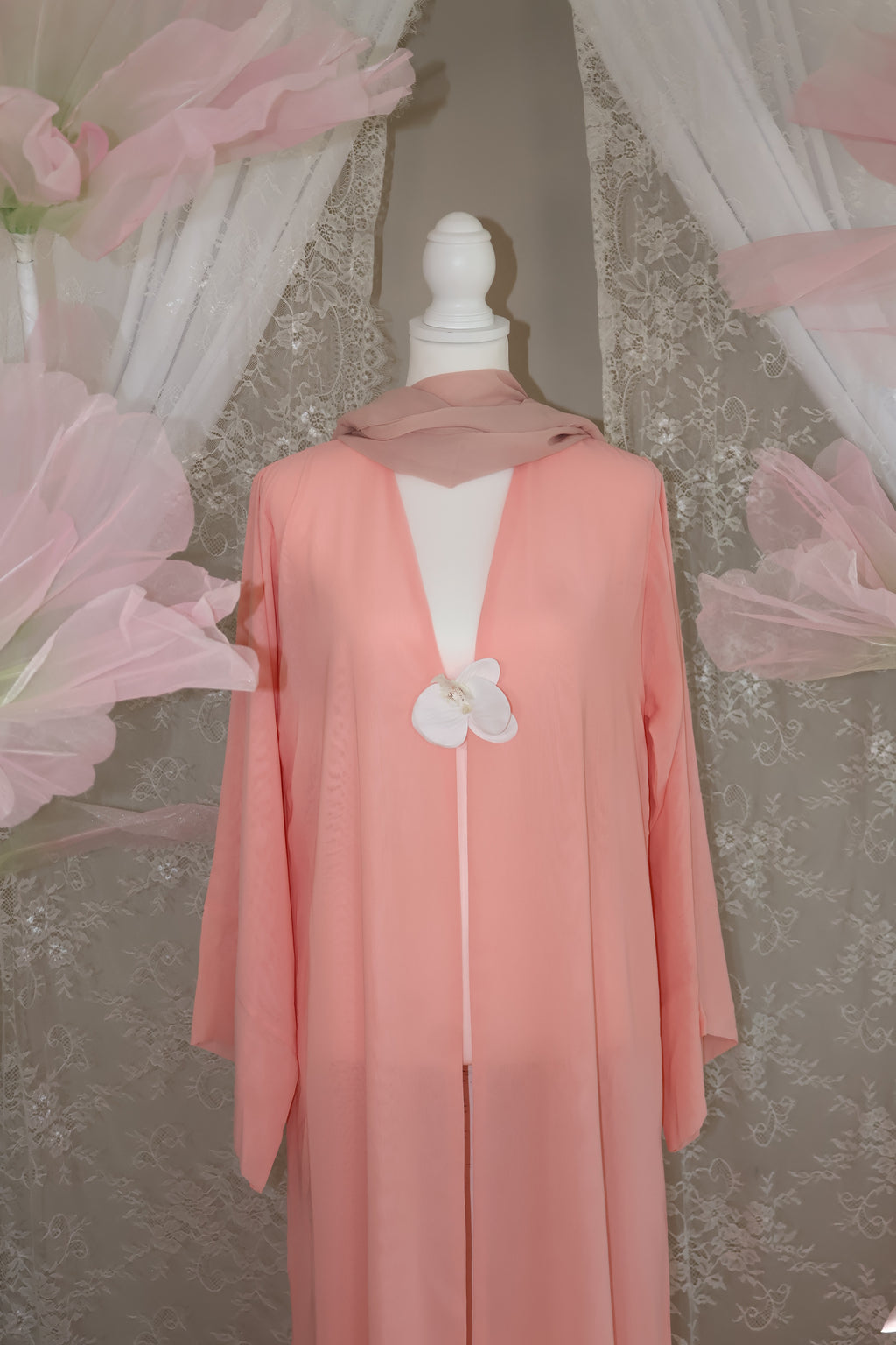 Orchid Abaya- Coral