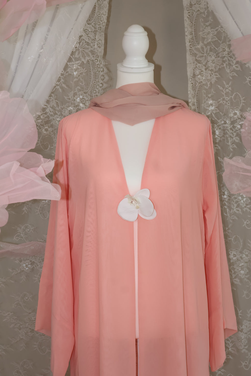Orchid Abaya- Coral