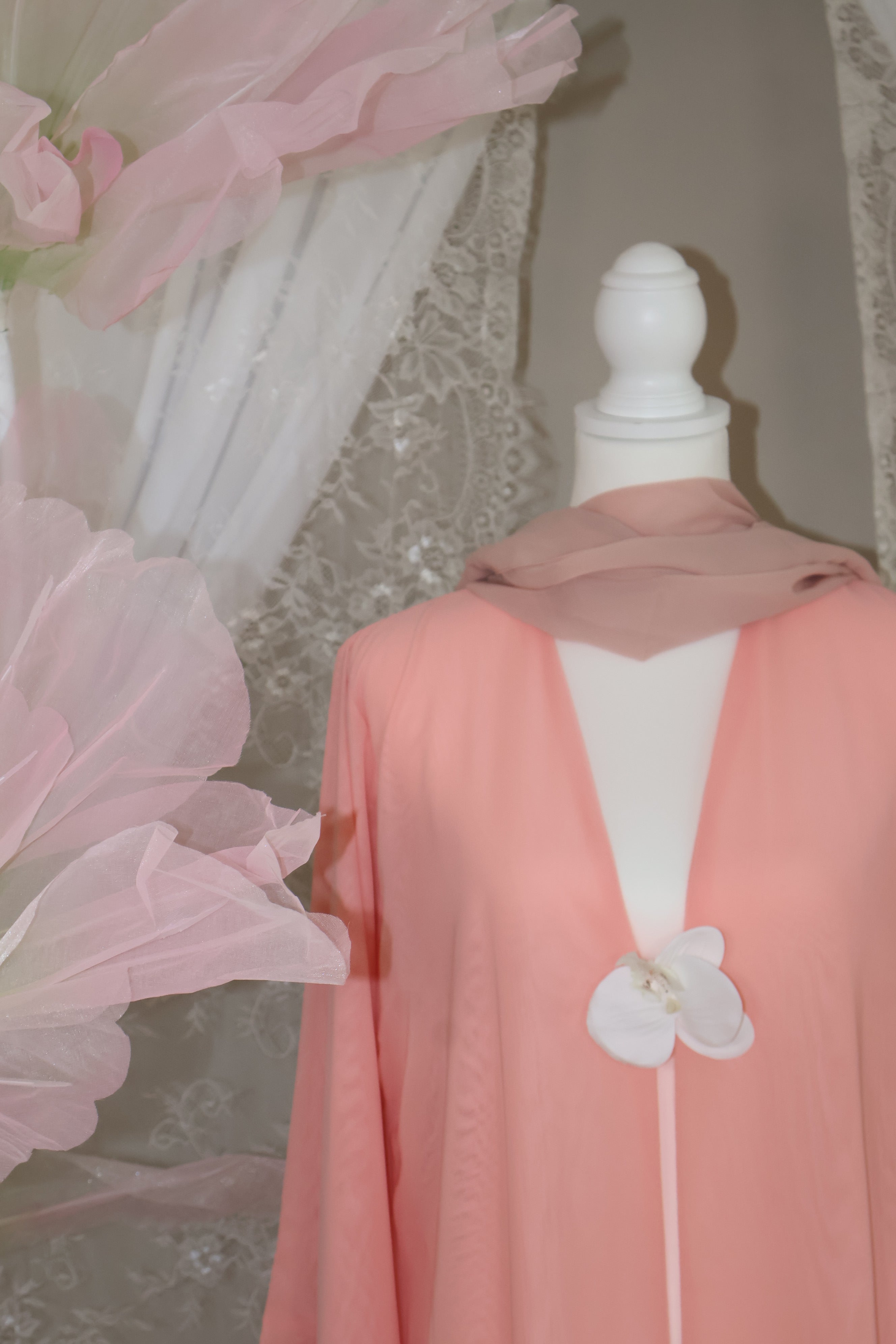 Orchid Abaya- Coral