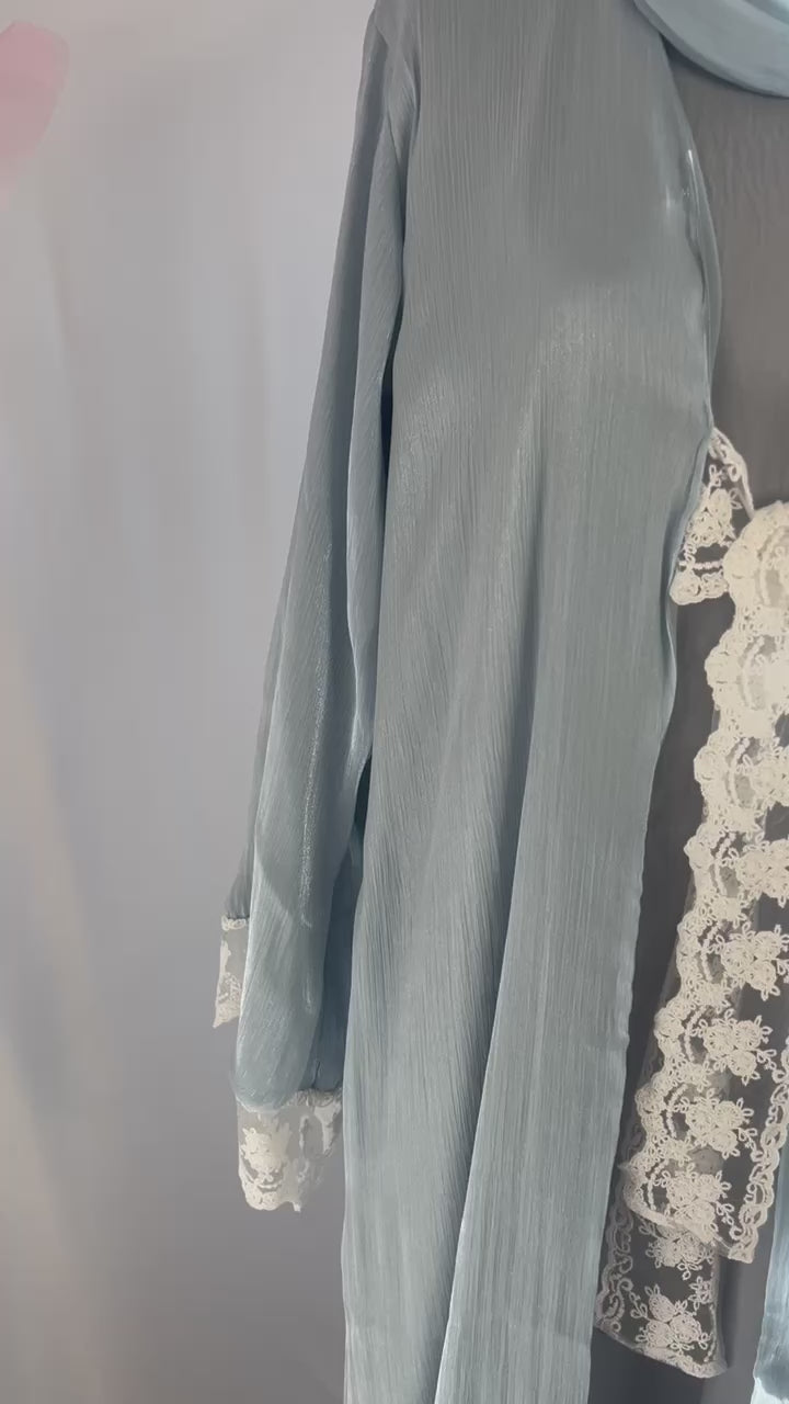 Azhar Abaya Set- Blue